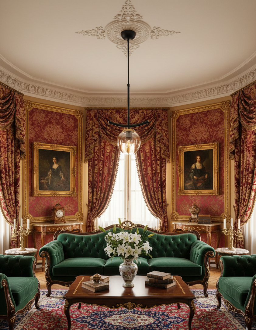 Suspension globe ambré noir et doré