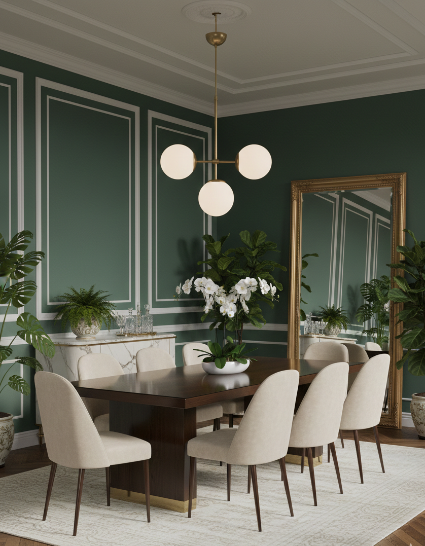 Suspension 3 globes blanc opalin finition laiton