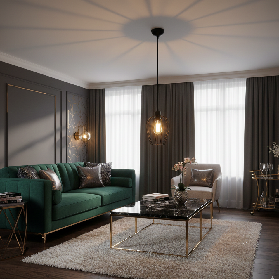 Lustre Suspendu  Cage Fil de Fer Noir - Design Industriel