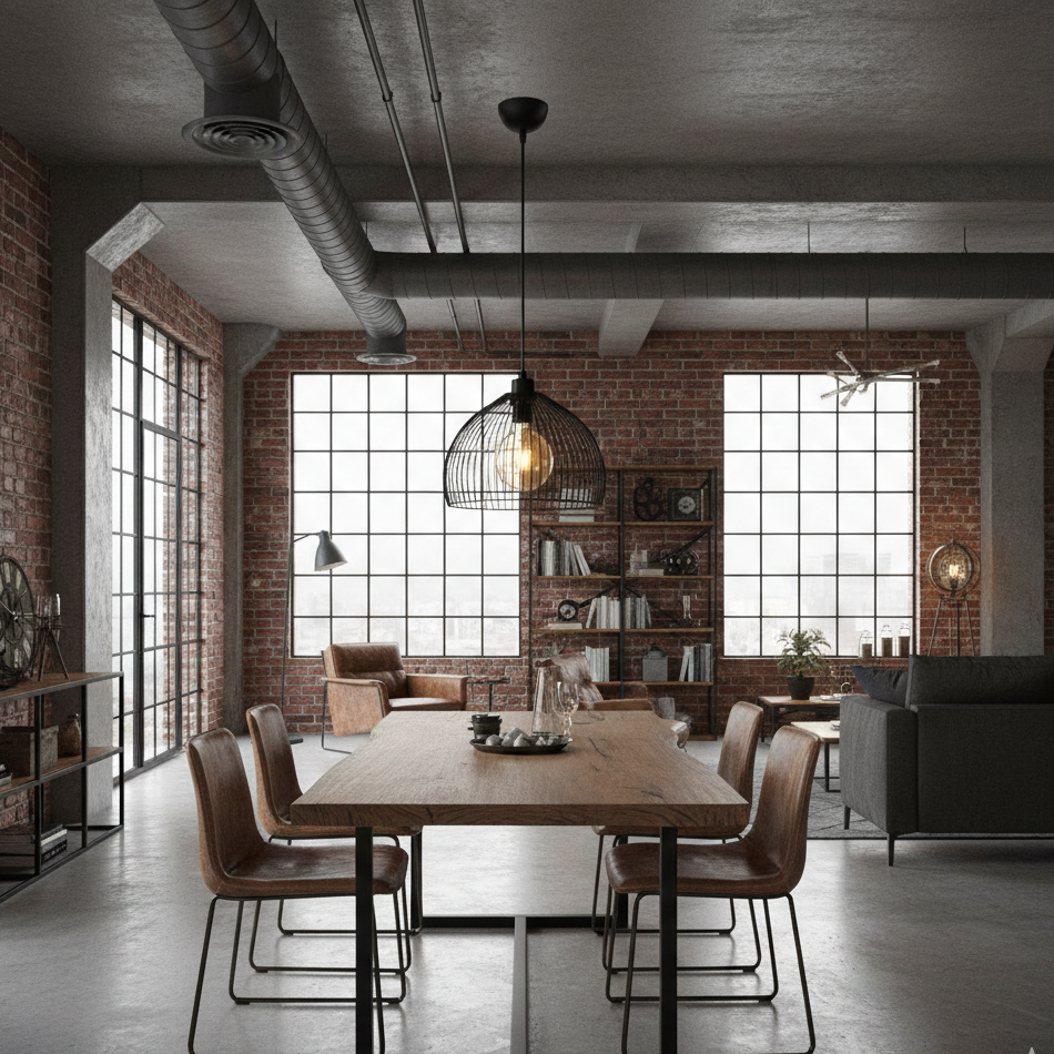 Lustre Suspendu Industriel Cage Métal Noir