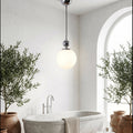 
Suspension globe gris chrome IP40 cuisine salle de bain contemporaine