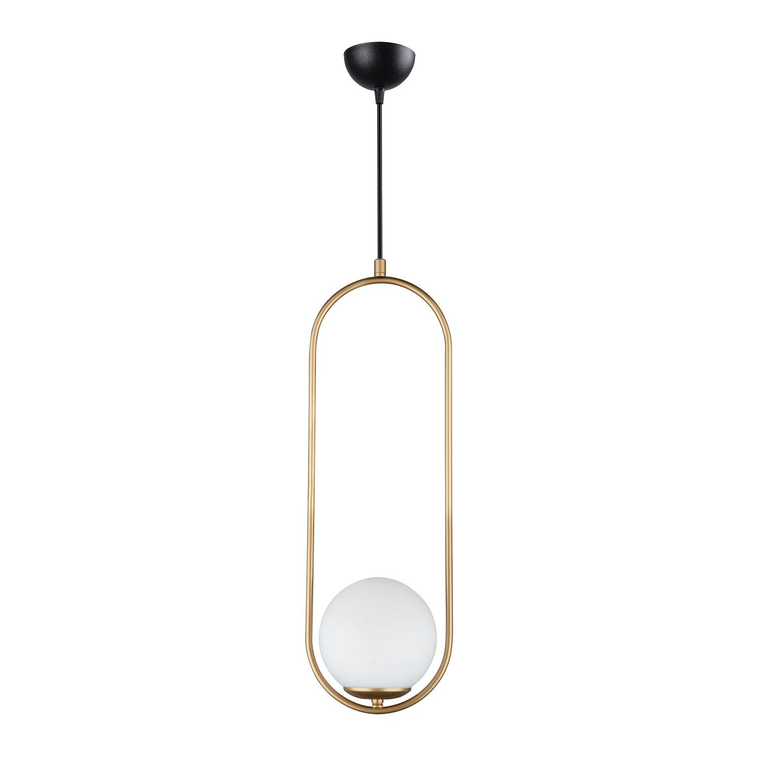 Lustre Suspendu Design Cadre Ovale Doré Globe