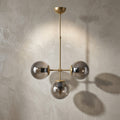 Suspension 3 globes fumé laiton brossé quiet luxury IP40