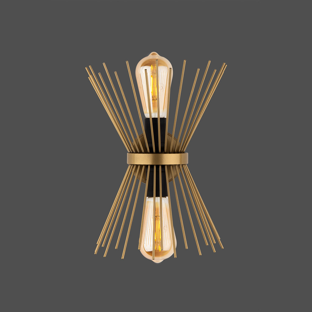 Applique murale design starburst doré avec effet rayonnant E27