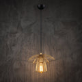 Lustre champignon fil de fer doré Ø33 cm design organique