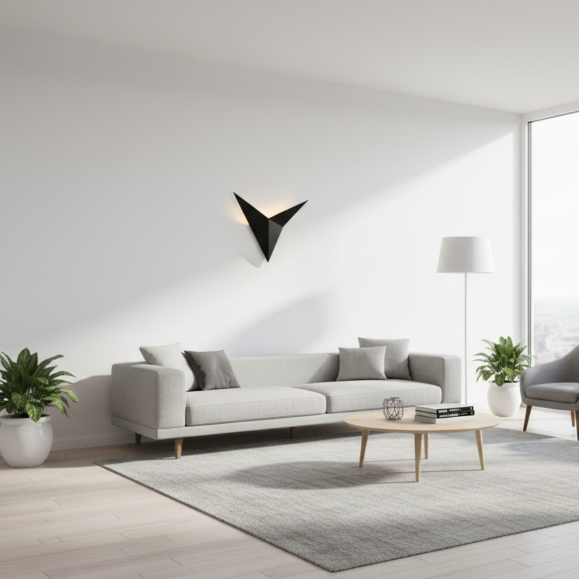 Applique murale noire design dans un appartement moderne
