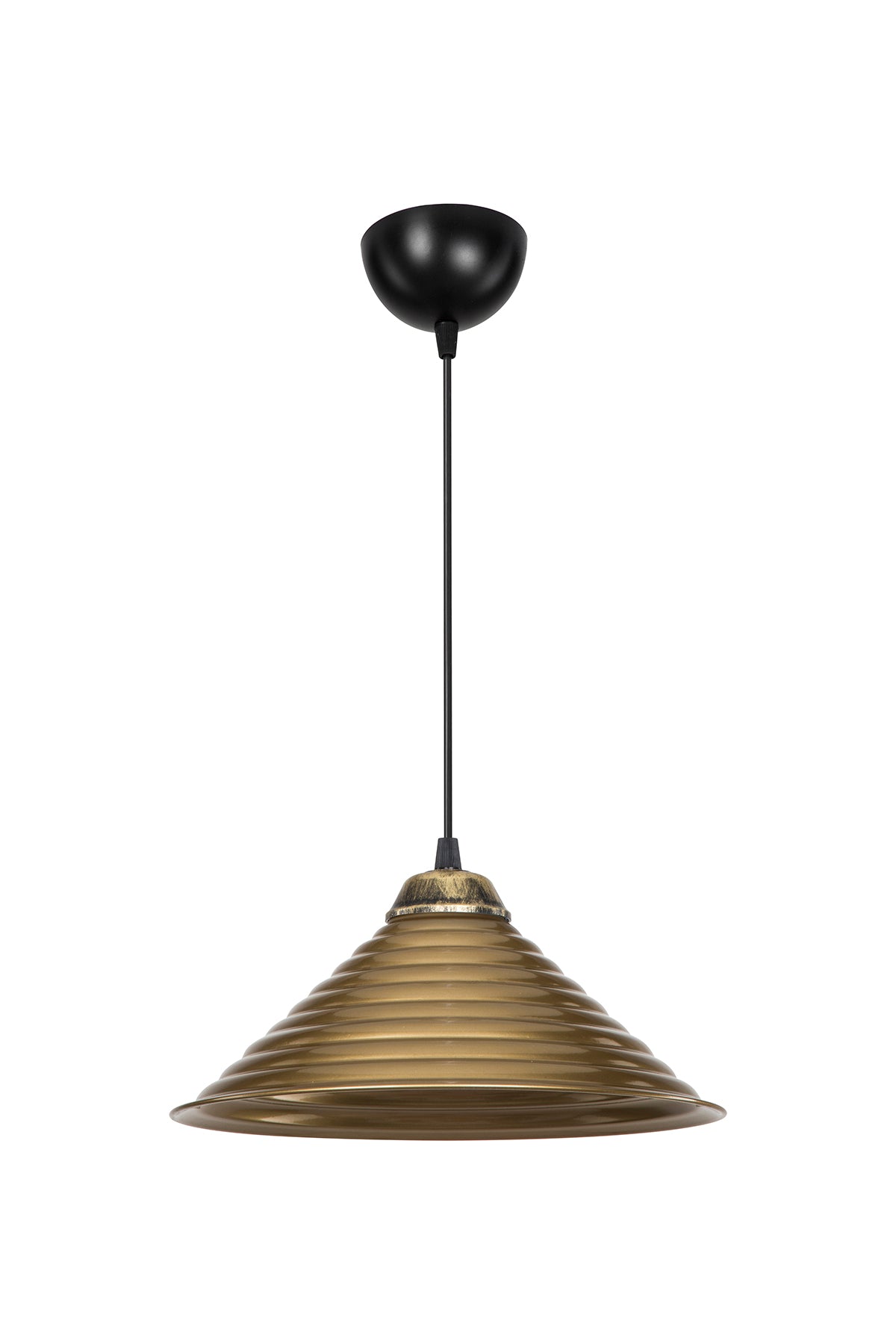 Lustre Suspendu Doré Spirale - Design Sculptural