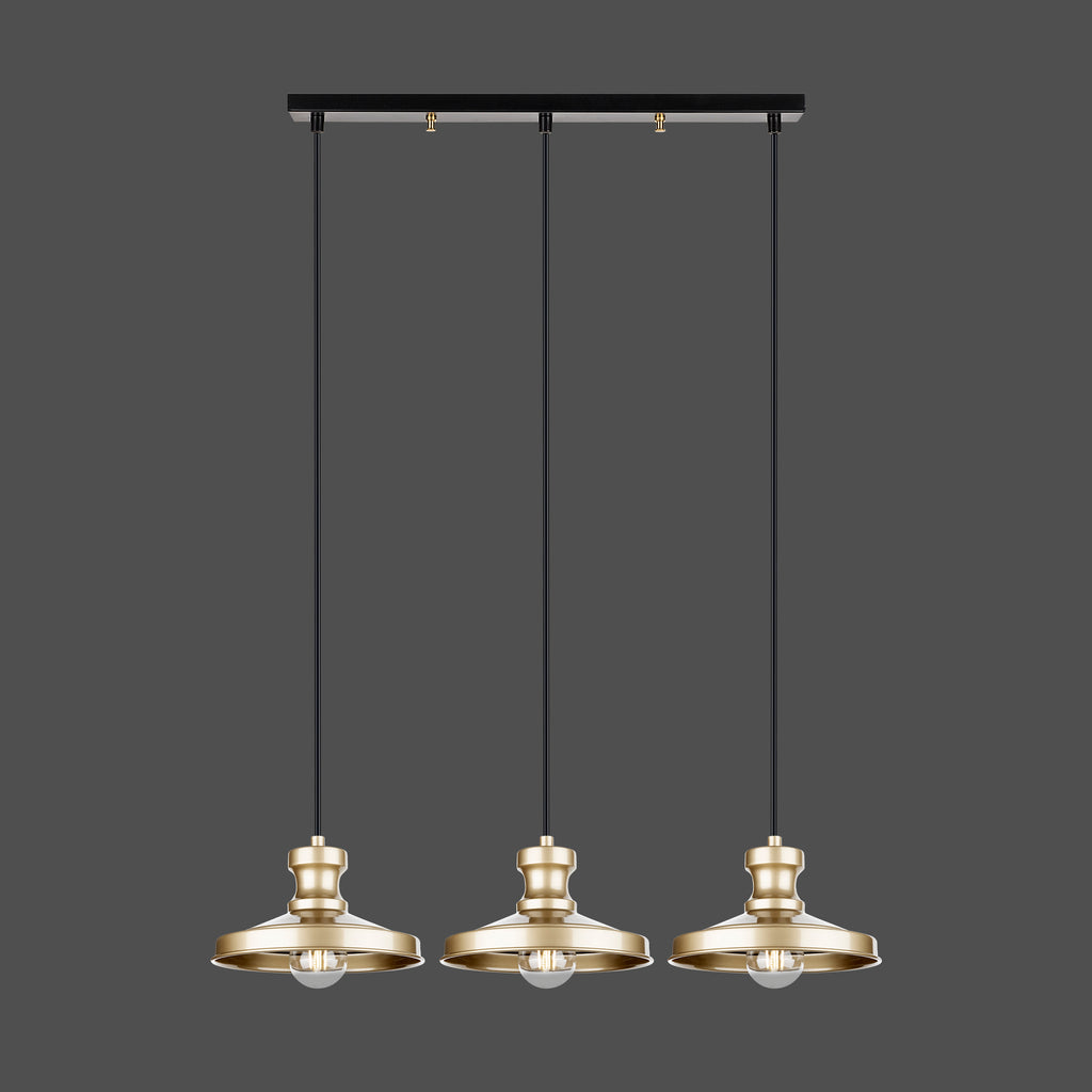 Lustre Suspendu Triple Doré - Design Moderne