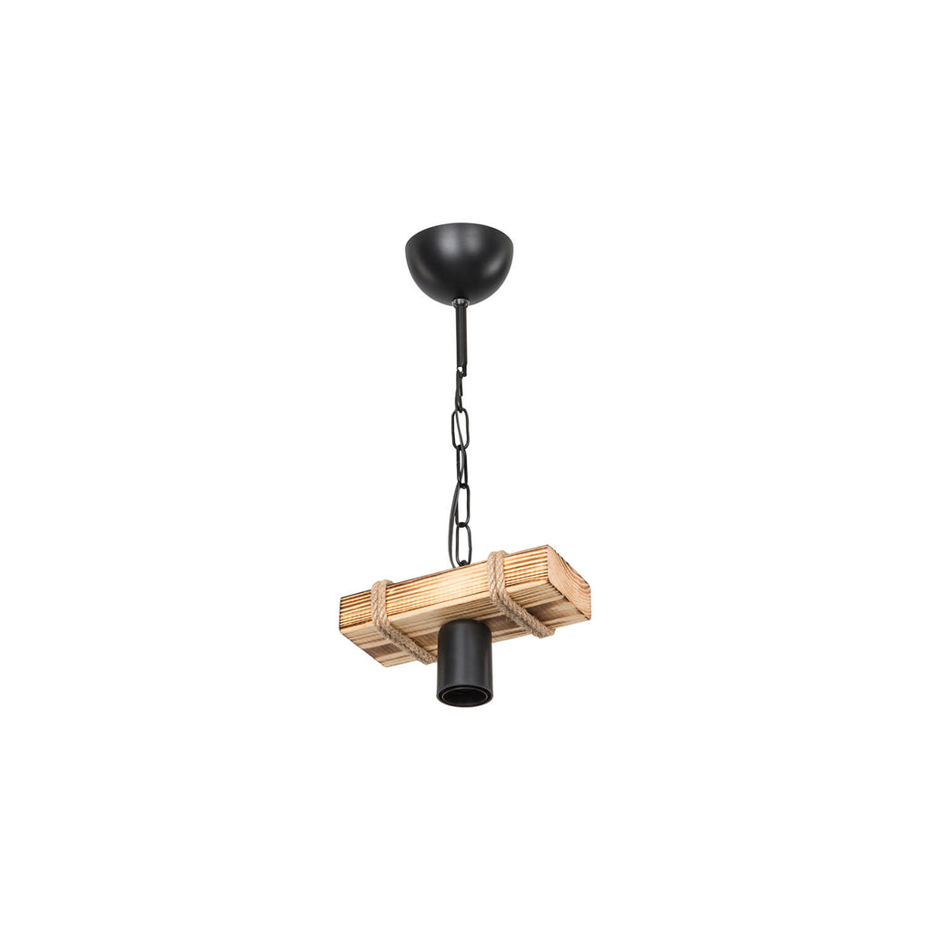 Lustre Suspendu Rustique Poutre en Bois