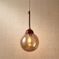 Lustre suspendu globe fumé marron chocolat design cosy