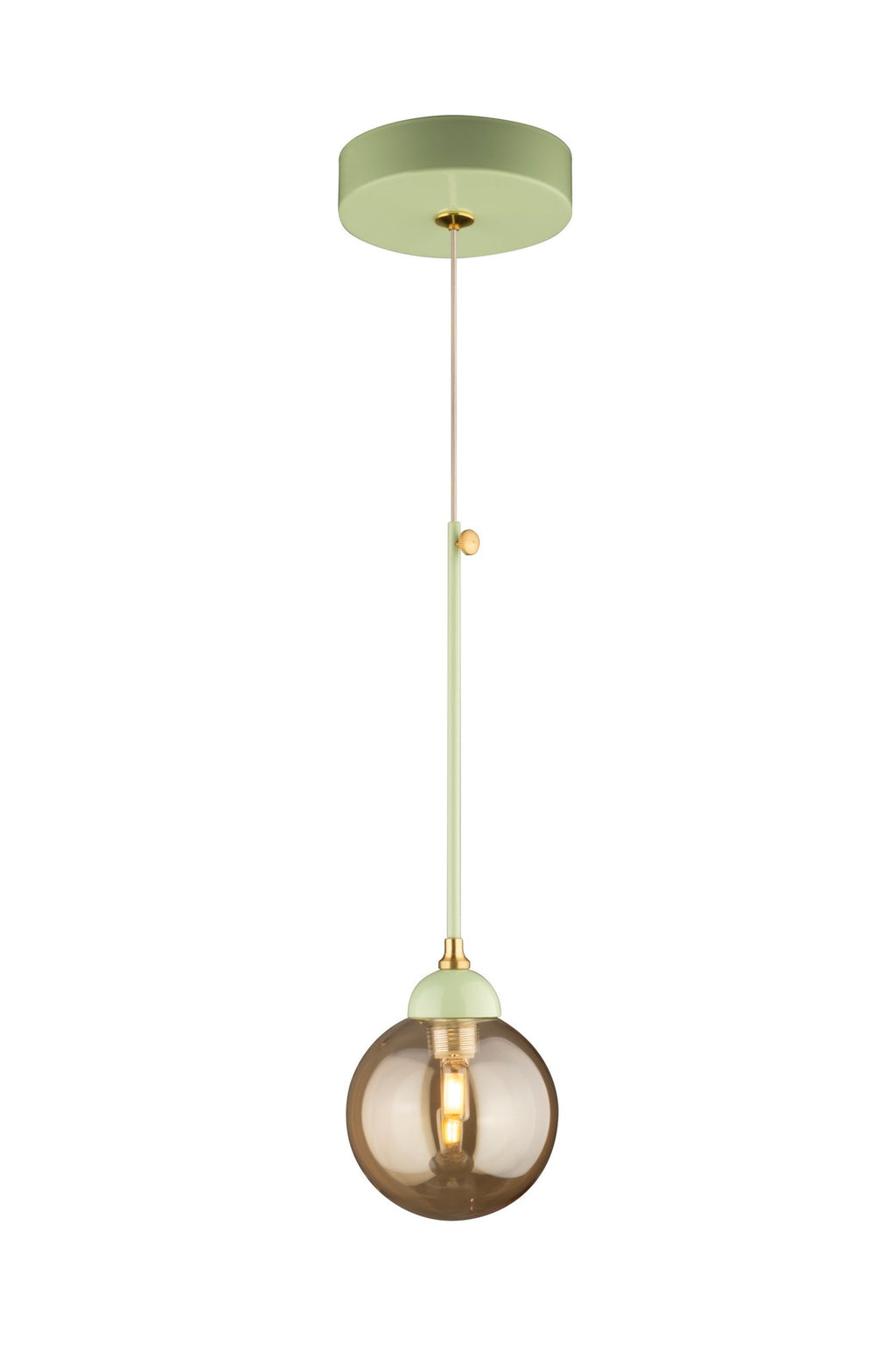 Lustre Suspendu Globe Fumé Vert Pastel