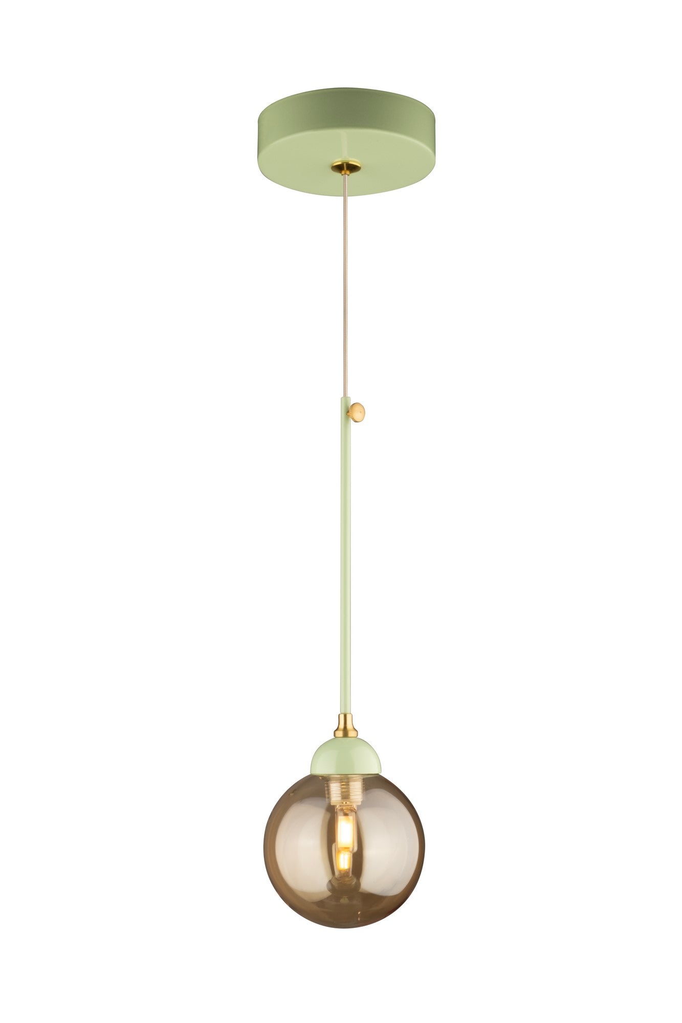 Lustre Suspendu Globe Fumé Vert Pastel