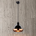 Lustre industriel noir vintage liseré rose gold