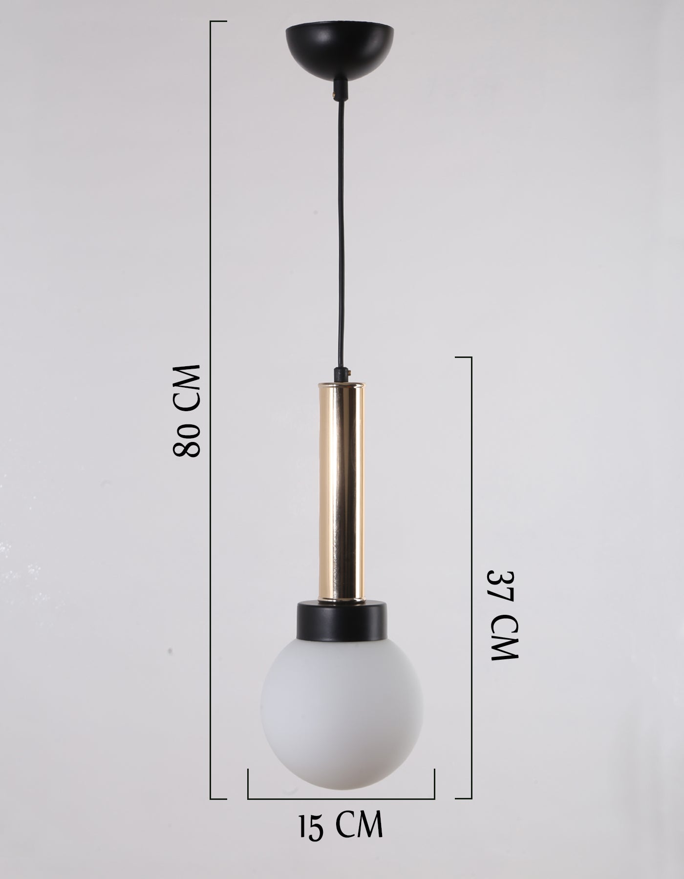 Lustre Suspendu Globe gris Opale Détail Doré Design Moderne