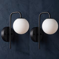  ensemble de 2 appliques murales globe blanc opale design moderne noir