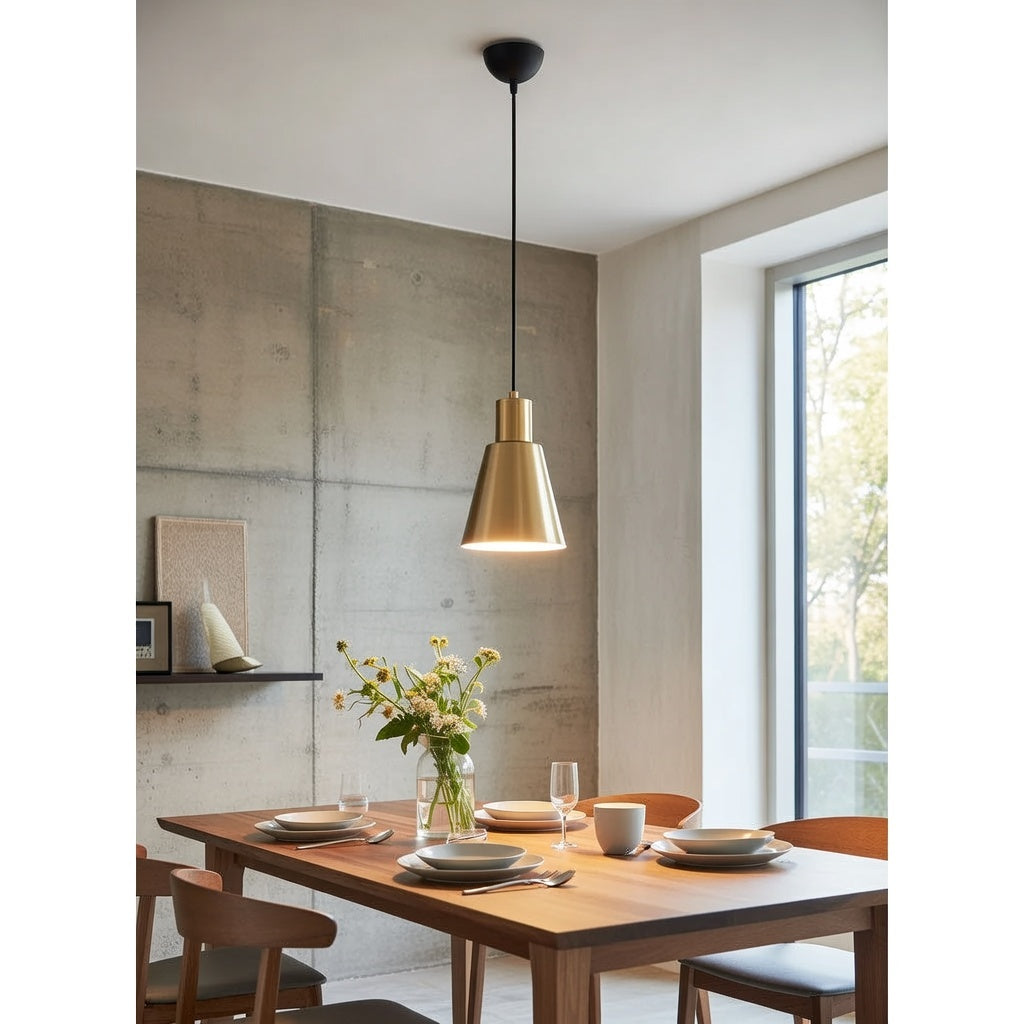 Lustre Suspendu Doré et Noir - Design Moderne