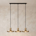 Lustre suspendu triple doré design moderne 72 cm