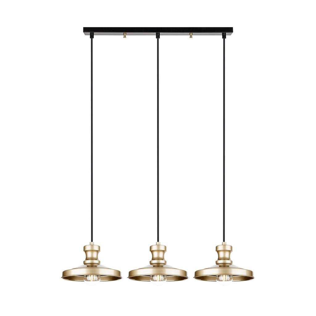 Lustre Suspendu Triple Doré - Design Moderne