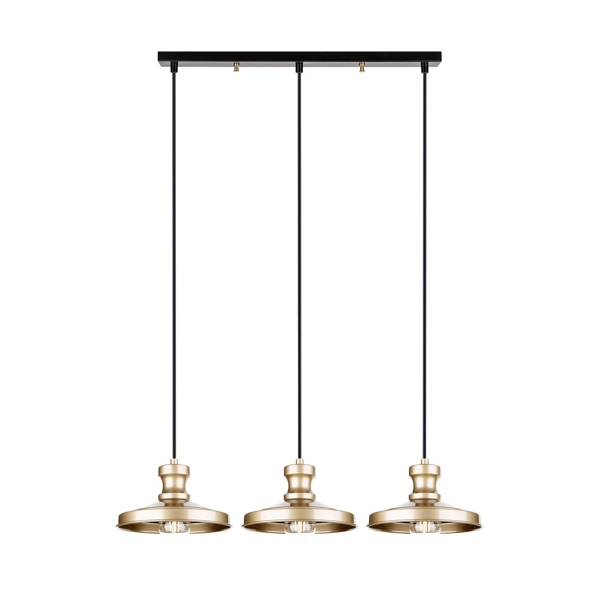 Lustre Suspendu Triple Doré - Design Moderne