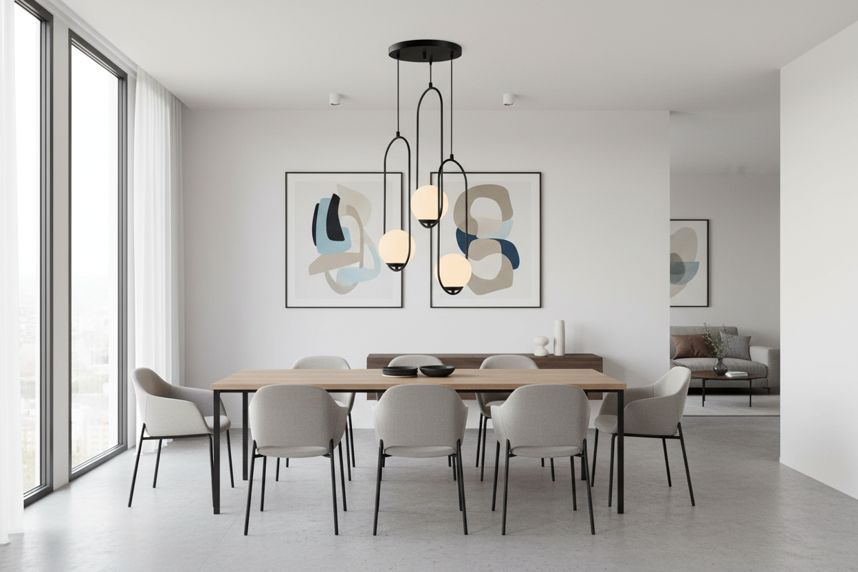 Lustre design dans appartement moderne