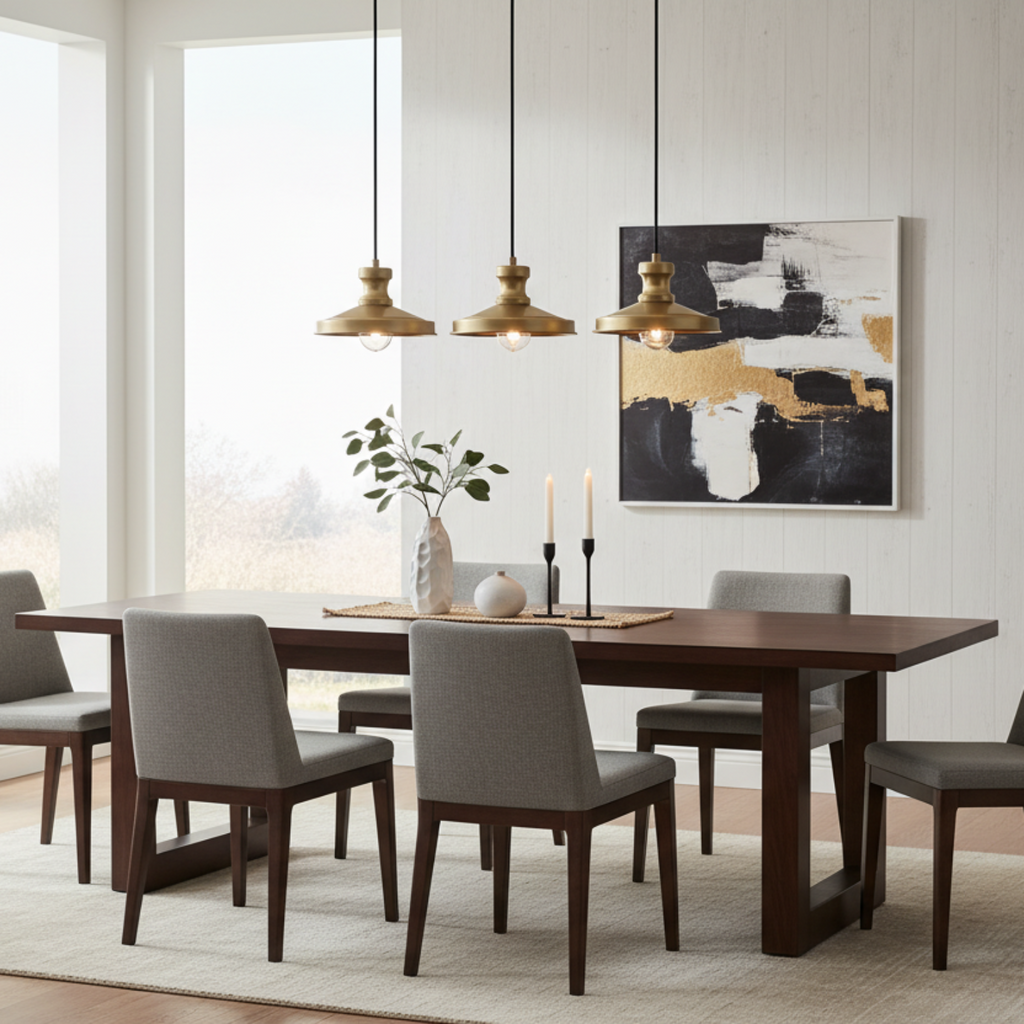 Lustre triple suspension mis en valeur